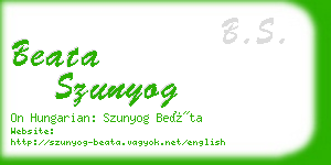 beata szunyog business card